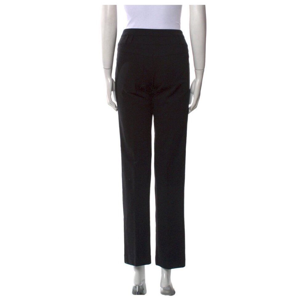 diane von furstenberg Authentic Solid Black Straight Leg Mid Rise Pants 8 Medium - Picture 3 of 6